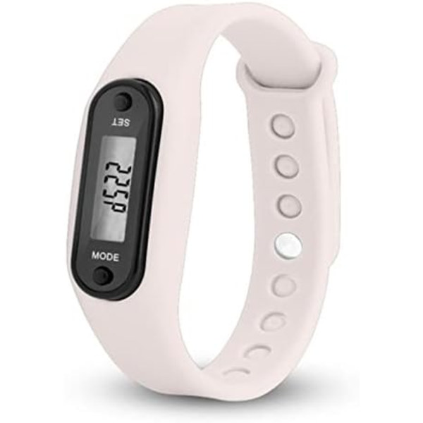 2 stk. Mini skridttæller silikagel armbånd armbånd skridttæller kalorie tæller digital LCD gåafstand wrap manchet (hvid)