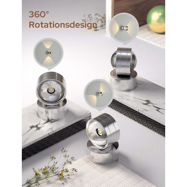 6W LED væglampe halv kugle varm hvid væglampe