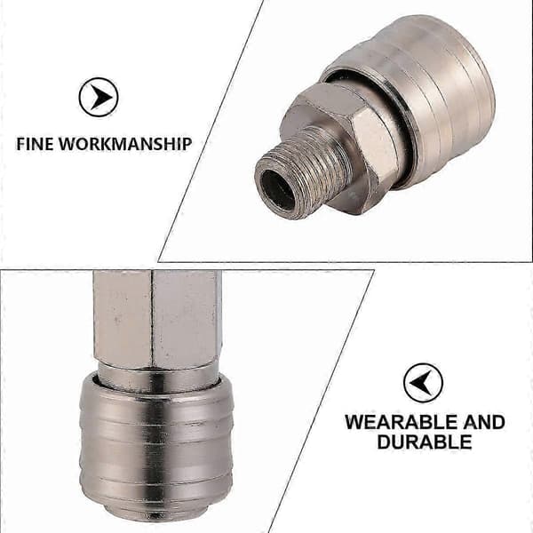 Kompressortillbehör Luftkopplingar 1/4 NPT Luftkoppling Högflödeskoppling 1/4 Luftkopplingsplugg Luftkopplingar Adaptrar