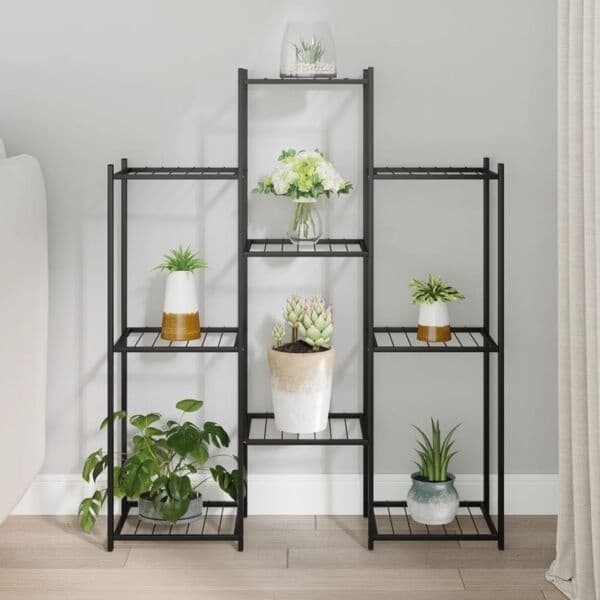 vidaXL Kasviteline 83x25x100 cm musta rauta 4210 Svart