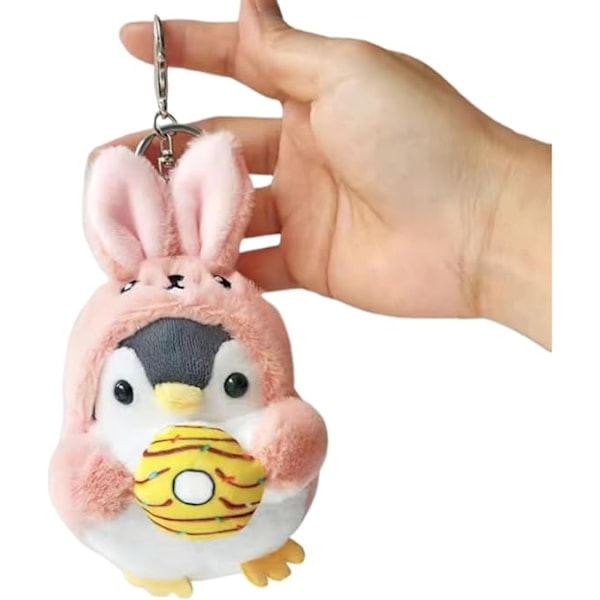 Kawaii pingviini täytetty eläin avaimenperä miehille, naisille, lapsille, reppupendantit, kani pingviini