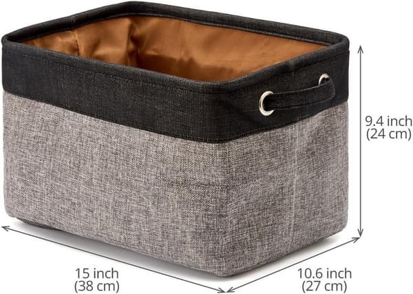 3 kappaleen kangasvarastosäiliö Black,gray