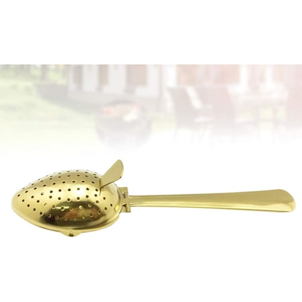 Te-filter Snap Ball Te-si, rustfrit stål mesh si, te-infuser til løs te, gylden, 2 stk.