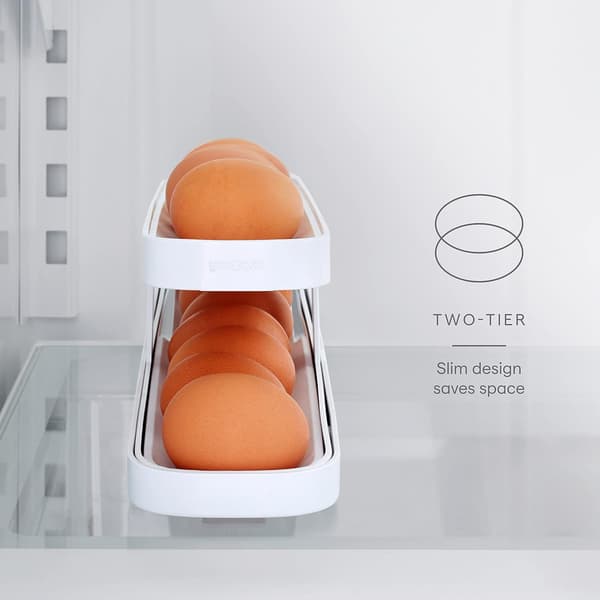 Egg Dispenser, Plassbesparende Rullende Egg Dispenser og Organizer for Kjøleskap Oppbevaring
