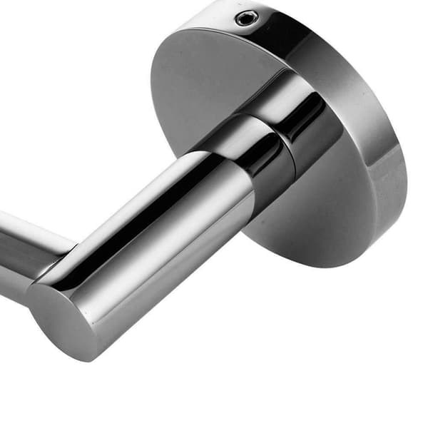Rulleholder i rustfrit stål til toiletpapir, krom, rund, moderne