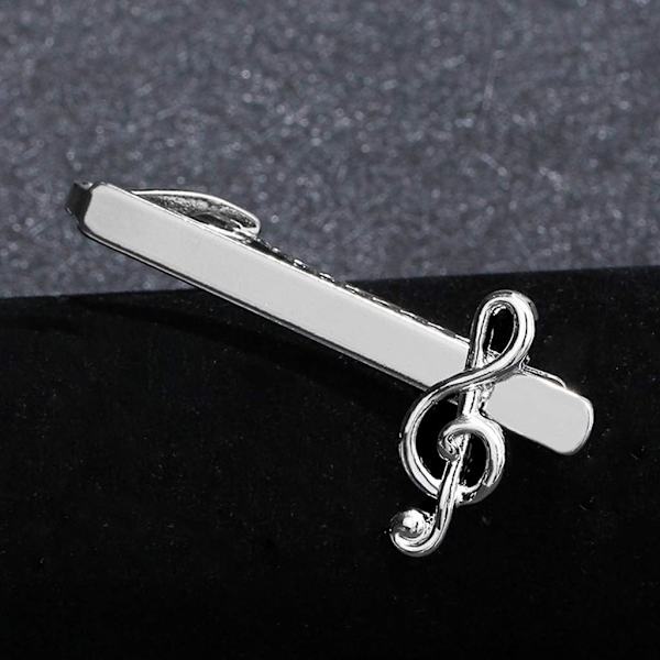 Pieces Business Slipsnål Herr Slipsklämma Kreativ Silver Högkvalitativt Modeklämmor Gåvor Charms Smycken Pins Musiknot Dekoration Skjorta Kostym Tillbehör