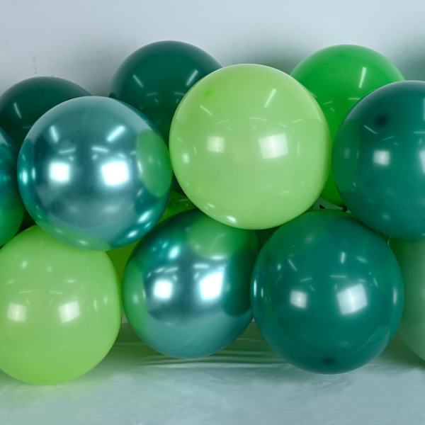 Grønne ballonger, 60 pakker 12 tommer forskjellige nyanser mørkegrønn smaragdgrønn limegrønn metallisk kromgrønn oliven salviegrønn