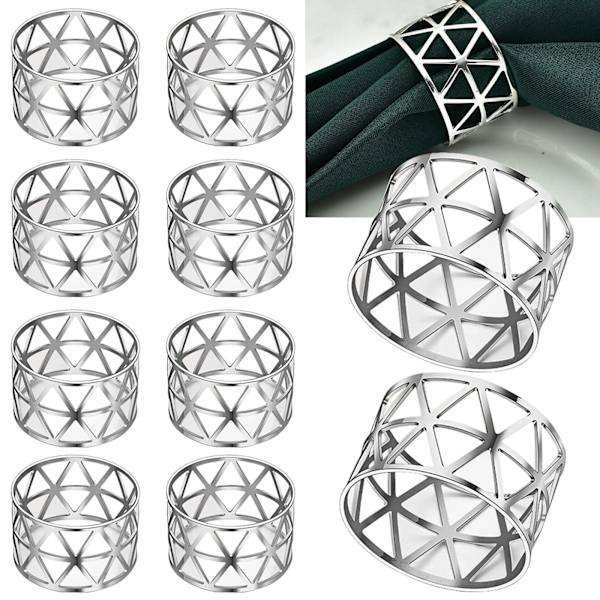 Servettringar Silver Pack om 10 ihåliga metallservettringar Universal servettringar Bordsdekoration Servetthållare Servettring Silver