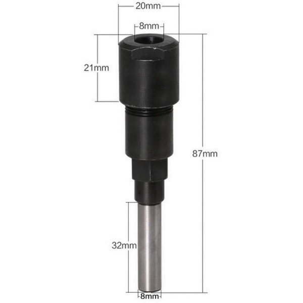 8mm skaft freserchuck forlengelse - Skjære gravering maskin forlenger chuck holder