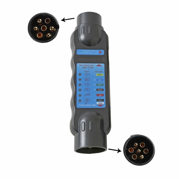 12V Trailer Socket Tester 7 Pin Male-Tester Trailer Socket Lights Wiring Circuit Diagnostic Tools-Fits Trailer Truck RV Car