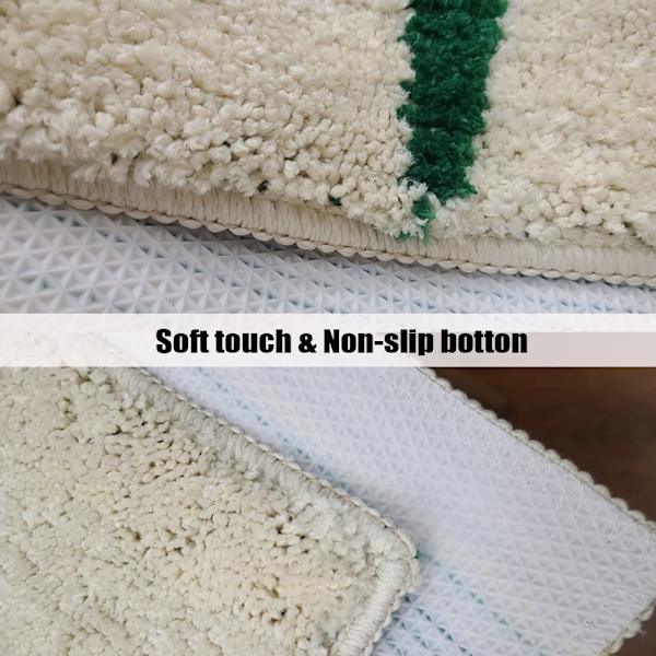 Skridsikre bademåtter, bademåtte badeværelse tæppe superabsorberende blødt brusebad egnet til stue/køkken udendørs (45 * 65 cm, bambusblade) Bamboo leaves
