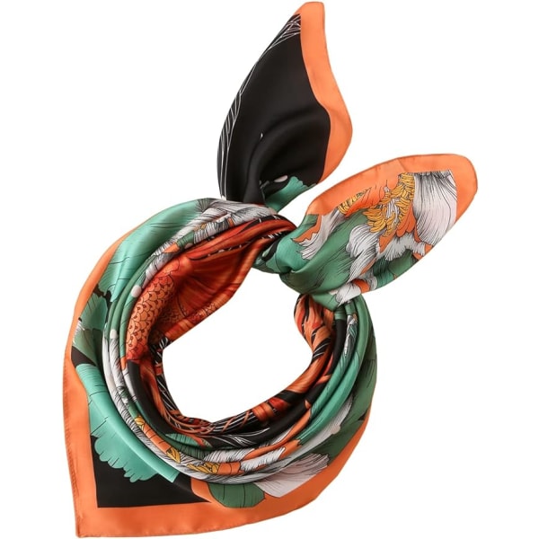 Women's Headscarf Square Printed Neckerchief Satin Silk Scarf Scarf