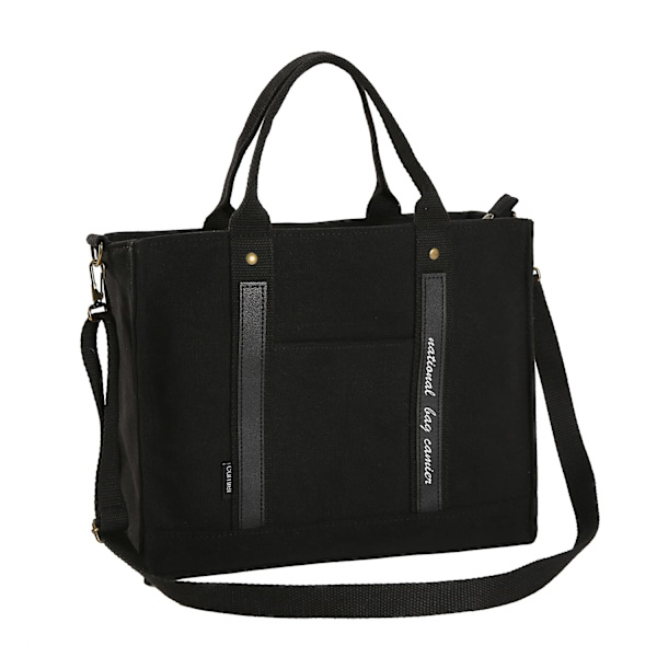 Naisten kankaiset crossbody-laukut, rennot kankaiset kassi vetoketjulla ja taskuilla, crossbody-laukut, musta Black