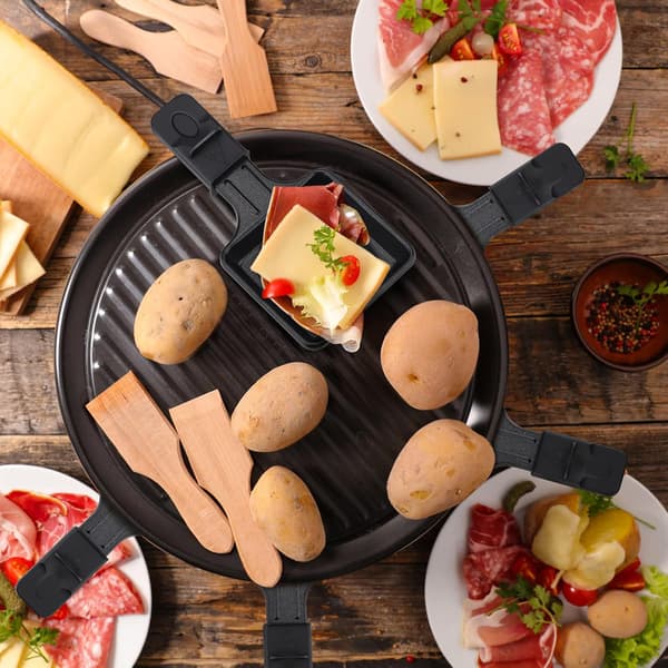 Stekpannor 4 delar Non-Stick beläggning Mini set med 4 bärbara träskyffel matlagning bricka