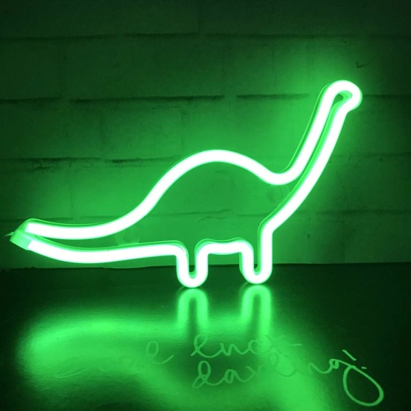 Dinosaur Dekor Lampe Veggkunstskilt USB-drevet bord LED-nattlys for soverom, stue, jul, fest, hjemmetilbehør