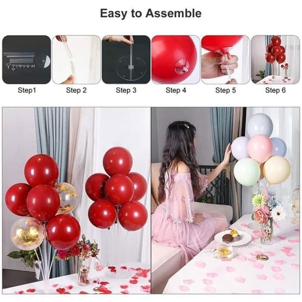 Ballongbågeställ kit för fest bröllopsdekorationer - SODIAL - Ballongbåge - Vit - PlastBÅGE