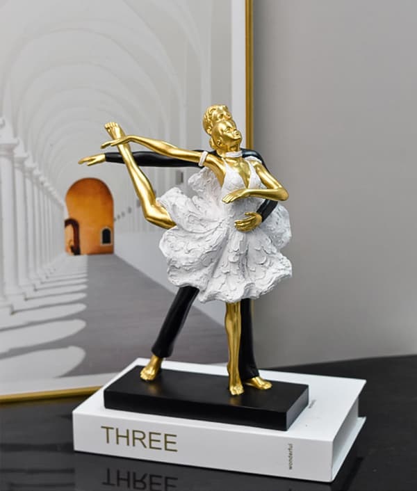 Ballet Karakter Dans Statue Hjem Indretning Resin Skulptur gold