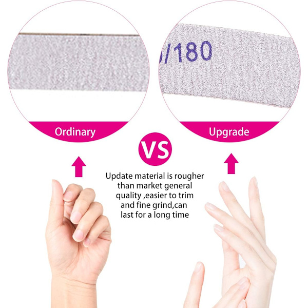 15PCS Nagelfiler, Professionellt Nagelset, Böjda Nagelfilar, Dubbelsidig Emery Board Manikyrverktyg för Hemma- och Salongsbruk (Svart)