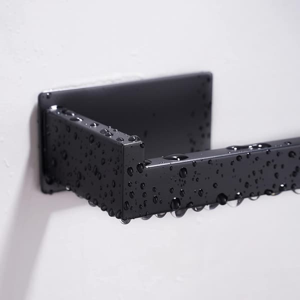 Selvklæbende toiletrulleholder - Ingen boring Mat sort rustfrit stål toiletrulleholder