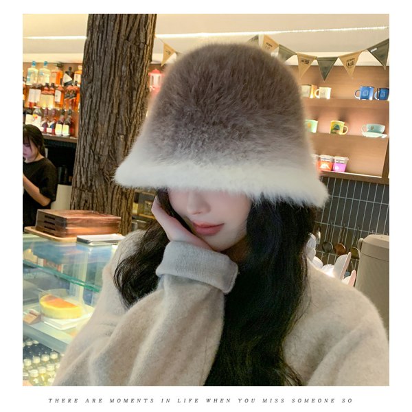 Naisten hattu talvipehmeä tekoturkista pörröinen kalastajahattu leveärimainen turkishattu Lämmin talvihattu tytöille coffee