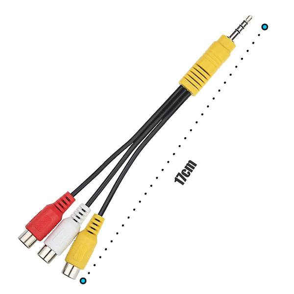 Pakke 3,5 mm AV-kabel til RCA, 6\" komponent til 3,5 mm lyd/video splitter