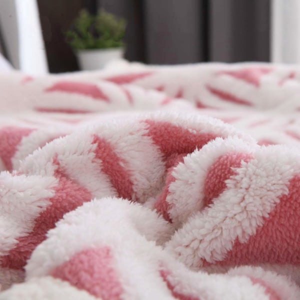 Filt Soffa Gosig Filt - Varm Sherpa Flanell Soffa Överkast Filt, Tjock Soffa Filt Soffa Filt, Fluffig Filt för Soffa pink 130*160cm