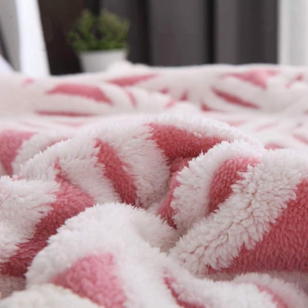 Mykt teppe til sofa - Varmt Sherpa-flanell teppe til sofa, tykt teppe til sofa, fluffy teppe til sofa pink 150*200cm