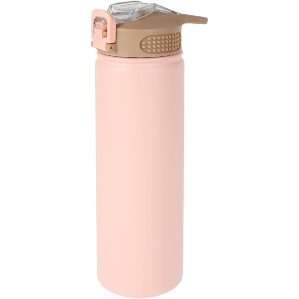 750 ml termokande med sugerør i rustfrit stål, termisk isolering, stor termokop, bærbar sportsvandflaske (lyserød) Pink