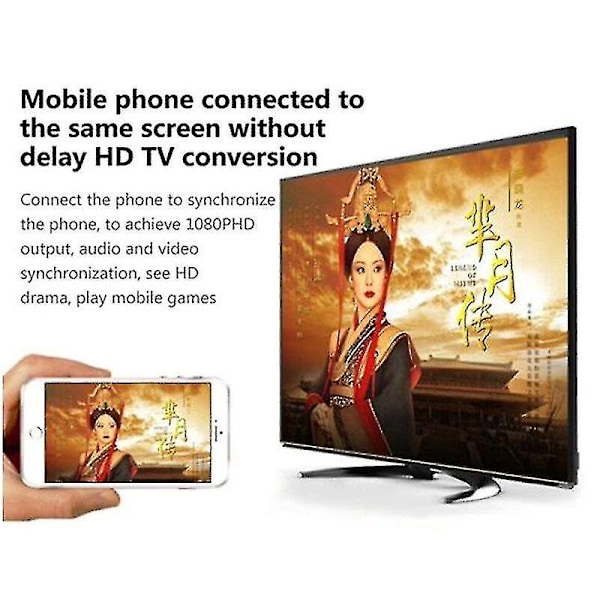 Lightning til HDMI Kabel HD Adapter USB Oplader Ledning 2m til iPhone iPad Skærm TV