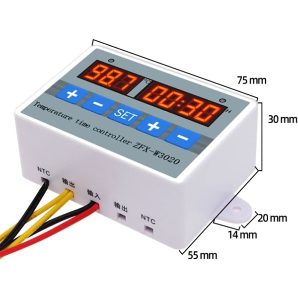 ZFX-W3020 Digital Intelligent Temperaturregulator Termostat Timer Switch Modul -55-110 Celsius (AC 220V)