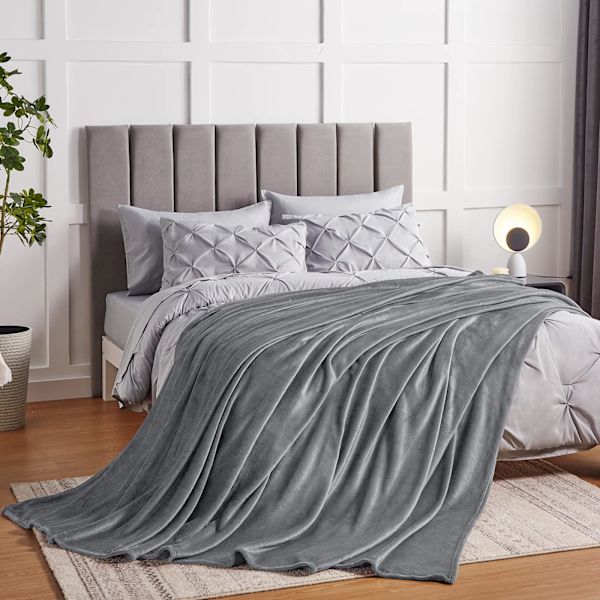 Kælen blød tæppe, fluffy tæppe, fleece tæppe, sofa tæppe, 150 x 200 cm, varmt tæppe, sofa tæppe, grå tæppe, blødt sofa tæppe, XL