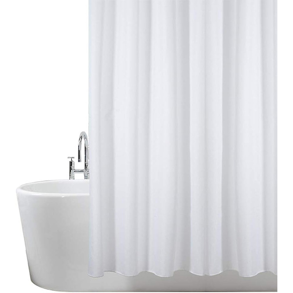 Dusjforheng Mugg og Muggbestandig Solid White, 180 x 180 cm (71 x 71 tommer) | 100 % polyester