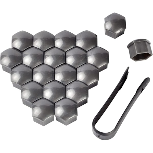 Muttertrekk 19 mm, 20 stk 19mm Bolt Muttertrekk, Sekskantede Beskyttelseshetter for Hjulmuttere, Universelle Boltdeksler 19mm