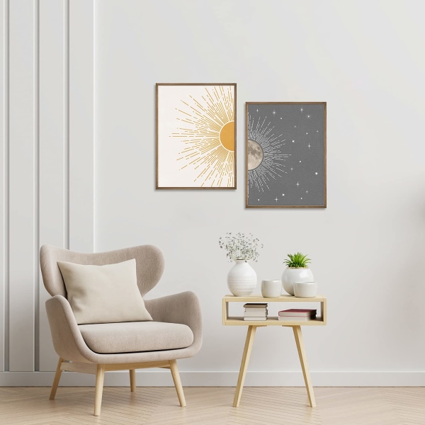 Solmåne Boho Vægdekoration, Himmelske Plakater, Mid Century Moderne Prints til Vægkunst, Vægdekoration til Soveværelse 30*40cm