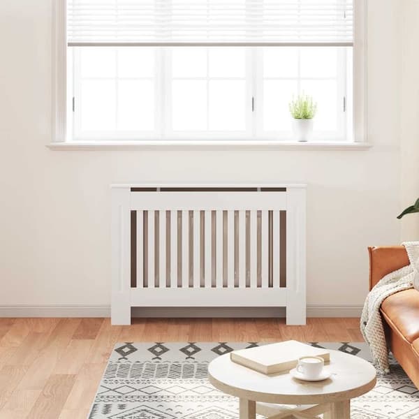 vidaXL Radiatorskjuler MDF 112 cm Hvit