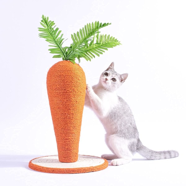 Kattenskraper for innendørskatter, minikattre, katteskrapepost, kattestolper og skrapere, sisalkatteskraper, katteskrapeleke（25X26cm)