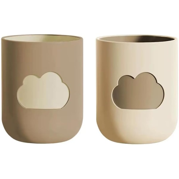 Enkel Cloud Munsköljkopp Hem Borstkopp Kreativ Söt Par Munsköljkopp (Beige & Brun)