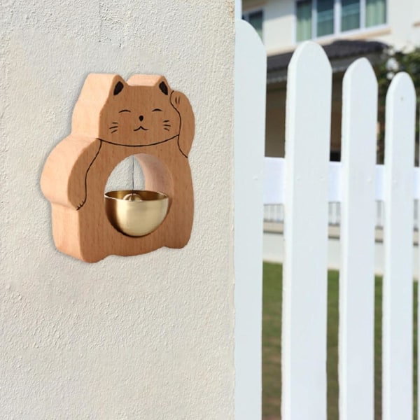 Butiksklocka för dörröppning - dekorativ trädörrklocka, Lucky Cat träklocka, lämplig för present