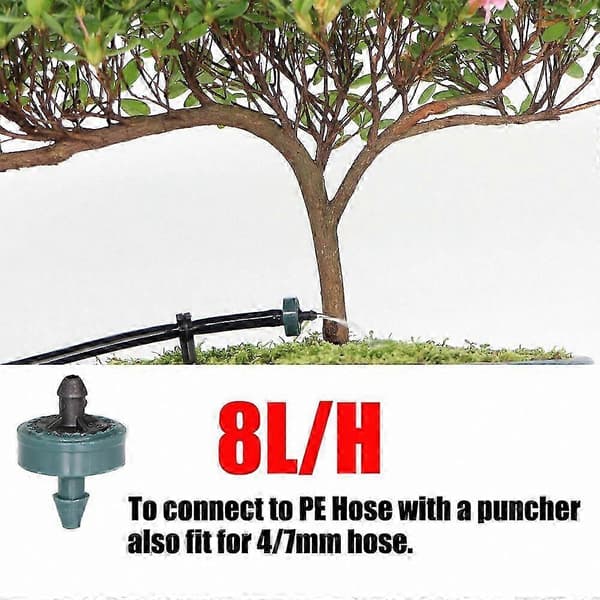 20-200 stk. trykregulerende drypper, 2L 4L 8L automatisk kompenserende emitter til havevanding, holdbart flowkontrolsystem