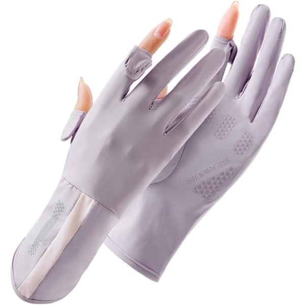UV-beskyttende handsker, kørehandsker, fuldfinger UV-handsker, solhandsker, tynde handsker, UV-lys handsker, damecykelhandsker, lilla