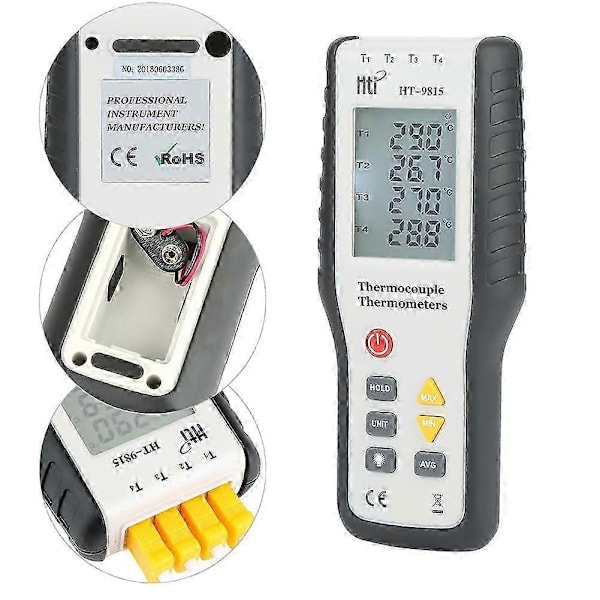 HT-9815 4-kanals K-typ digital termoelementsensortermometer