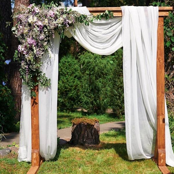 Valans Vit Tulle Foto Bakgrund Bröllop Gardin Dekoration Vit Bröllop Båge Gardiner Frihand Dekoration för Fotografering Fest Bröllop