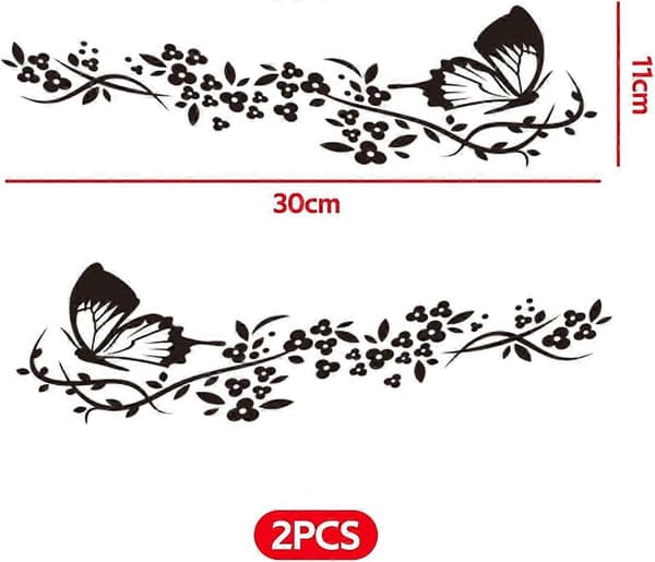 2 x Bildekaler med Fjärilsblomdesign, Tuning Bildekal