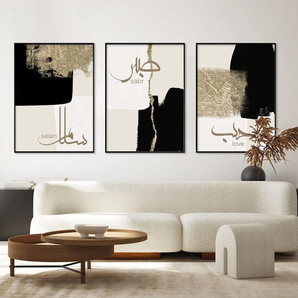 Beige Färg Väggkonst Canvas Målning Kalligrafi Affischer och Tryck Abstrakta Bilder Inredning Vardagsrum Dekor Ramlös 40*60cm