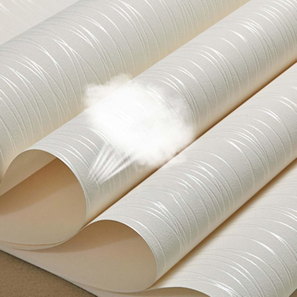 Modern minimalistisk non-woven, 3D tapet rulle glitter metallisk rand texturerad flockning randig tapet (blå 53X1000cm)，vit