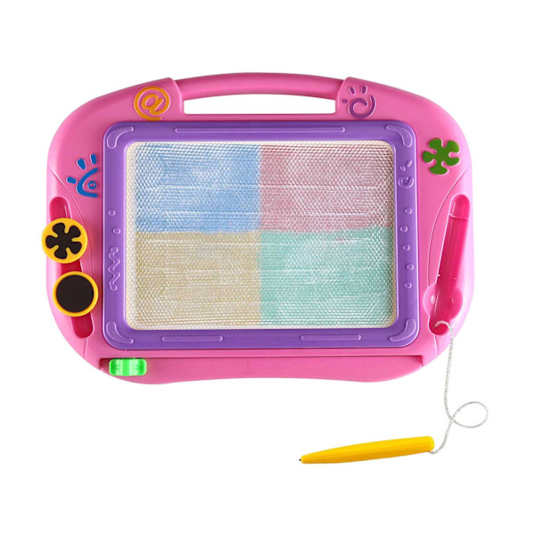 Magnetisk Magna Doodle tegnebrett for barn - Fargerik skisse Slettbar tavle Utdanning Skriveblokk med 2 magnetformer Red