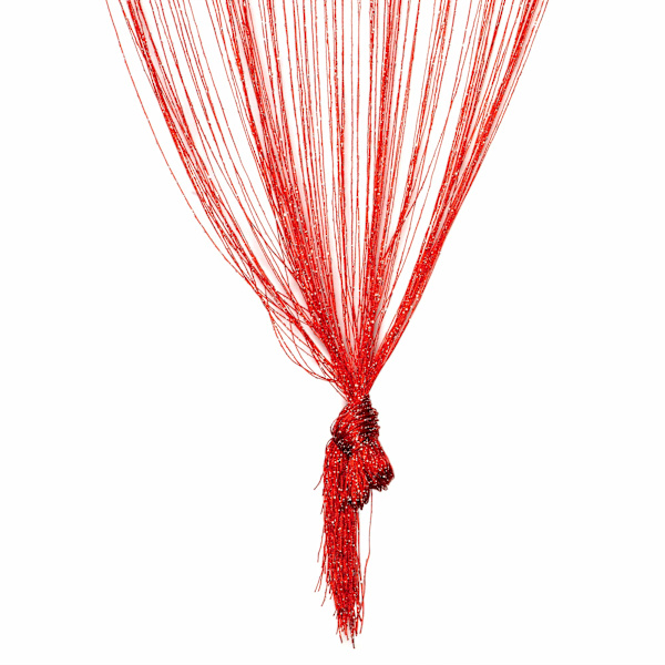 Dew Drop Guldtrådsgardin - 100x 200 cm - Vattenfallseffekt - Glittrande trådpartition - Heminredningstillbehör Red