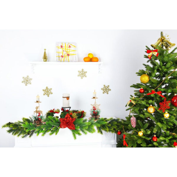2 pakke julelysestaker, metallsøylelysholdere julelysestakeholdere til jul Bordmantel Peisdekorasjon snowflake