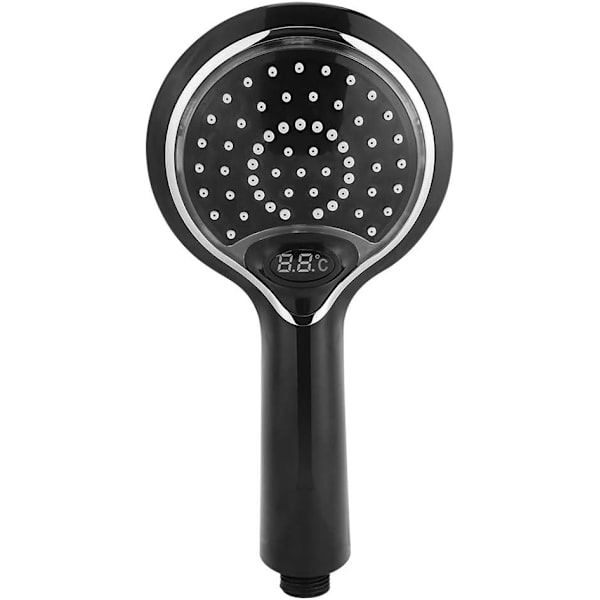 LED-duschhuvud - 3 färger LED handduschhuvud temperaturkontroll (Färg: Svart) Black