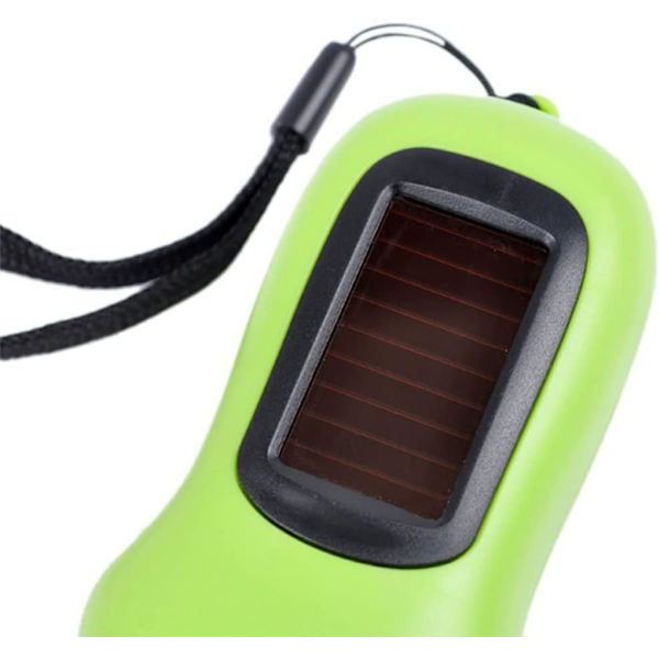 Mini Hand Crank LED Ficklampa, Nödvev Dynamo Solenergi Ficklampa Kraftfull Energisparande Ficklampa LED Uppladdningsbar Fackla(Grön)